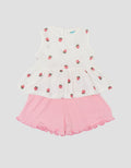 Little M Print Strawberry Pakaian Setelan Bayi
