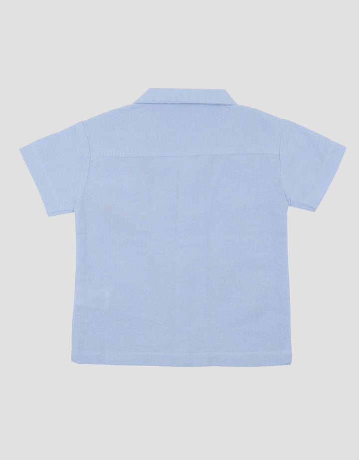 Little M Rami Cuban Collar Embro Giraffe Kemeja Bayi