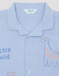 Little M Rami Cuban Collar Embro Giraffe Kemeja Bayi