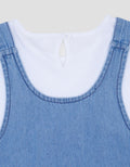 Little M 2Pcs Overall Denim Midi Dress Bayi