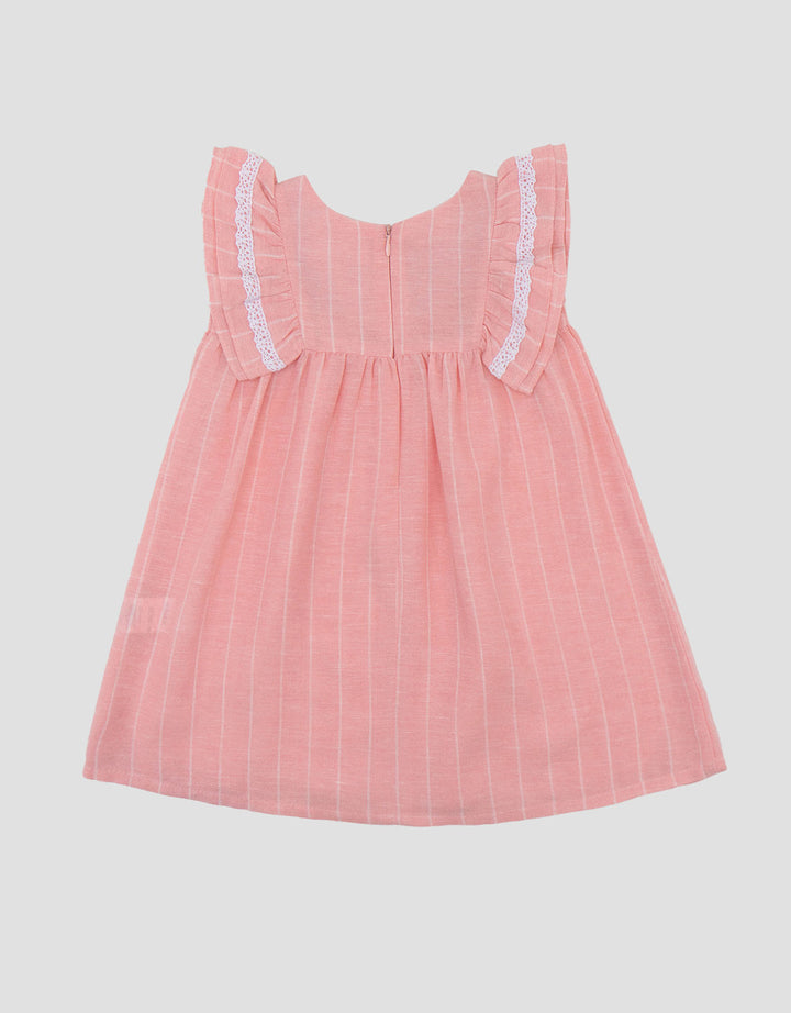 Little M Woven Salur Dress Bayi
