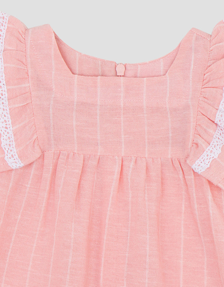 Little M Woven Salur Dress Bayi