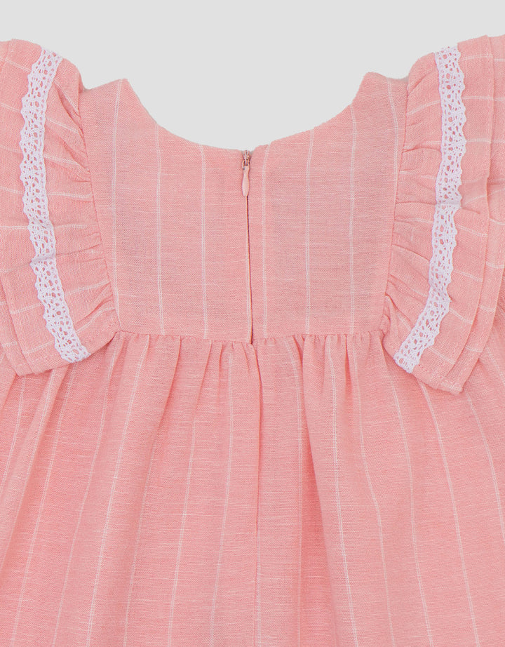 Little M Woven Salur Dress Bayi