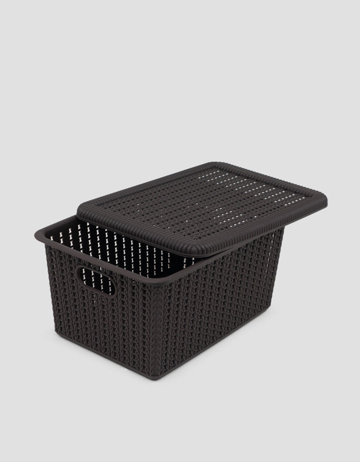 MxM Green Leaf Mosaic Storage Basket S