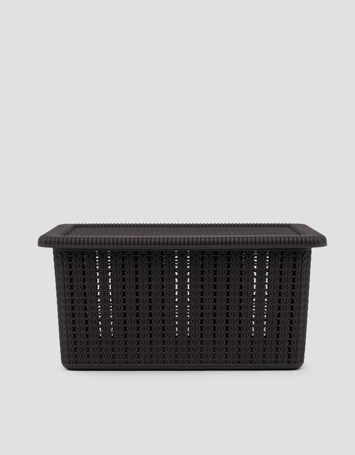 MxM Green Leaf Mosaic Storage Basket M
