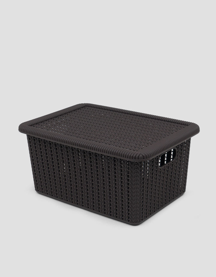 MxM Green Leaf Mosaic Storage Basket M