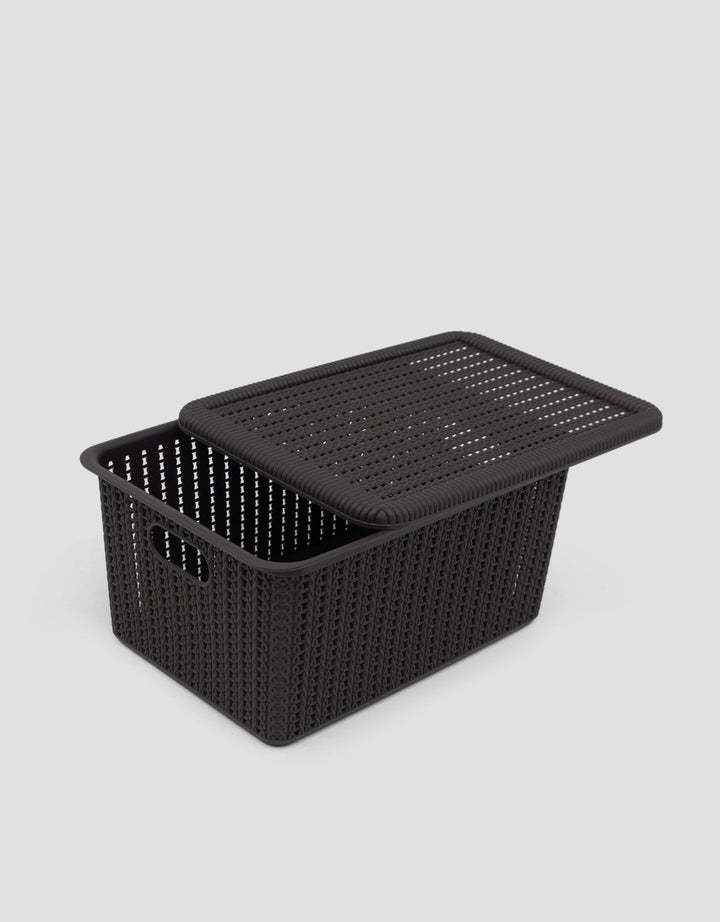 MxM Green Leaf Mosaic Storage Basket M