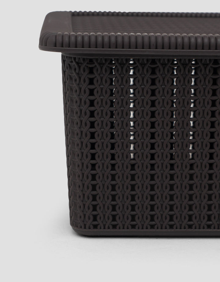 MxM Green Leaf Mosaic Storage Basket M