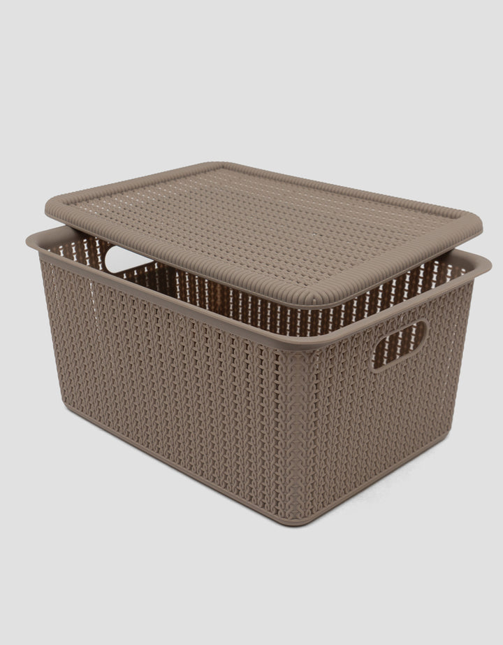 MxM Green Leaf Storage Mosaic Storage Basket L
