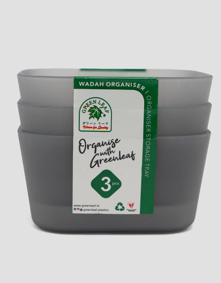 MxM Green Leaf Storage Wadah Organiser Liora Pack 3 250 Ml