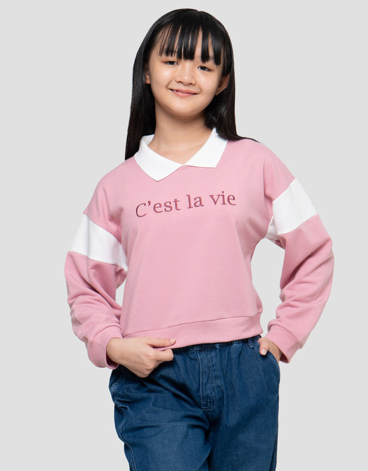 Nevada Cut N Sew 2 C Est La Vie Sweater Anak Perempuan
