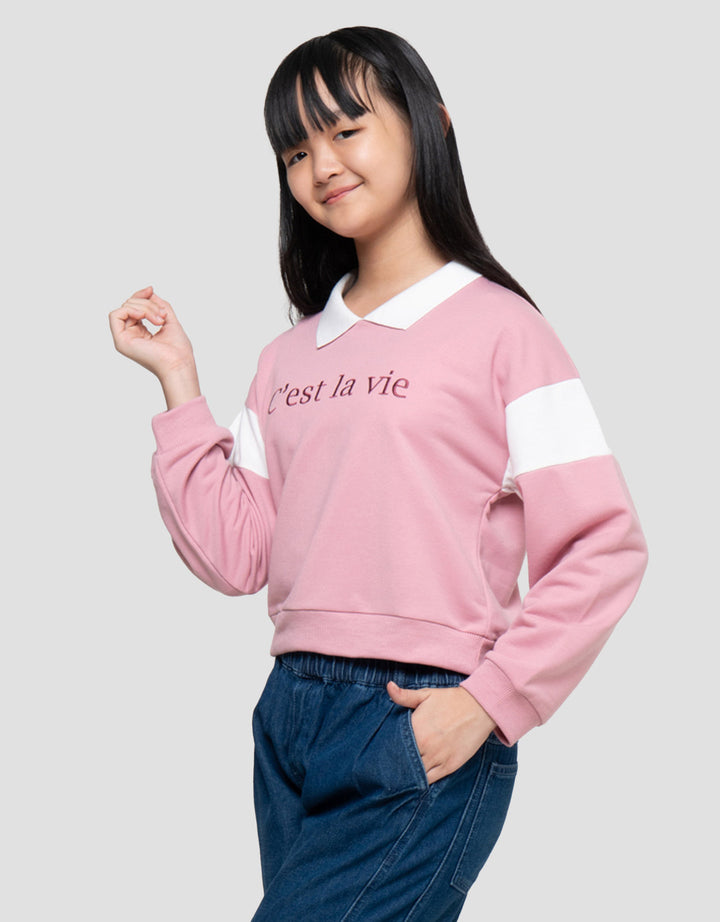 Nevada Cut N Sew 2 C Est La Vie Sweater Anak Perempuan