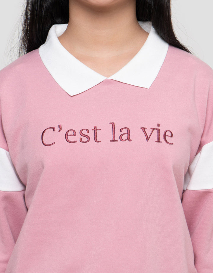Nevada Cut N Sew 2 C Est La Vie Sweater Anak Perempuan