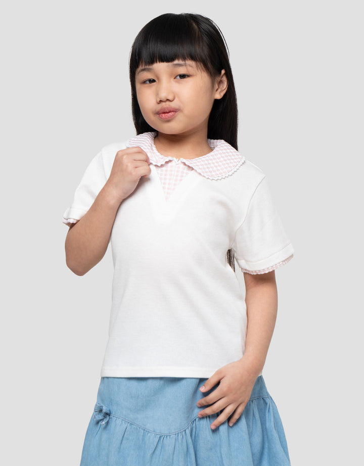 Little M 2In1 Kerah Kotak Kaos Anak Perempuan