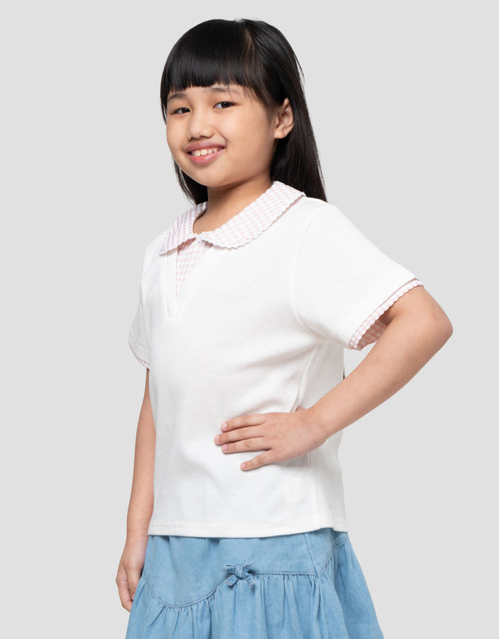 Little M 2In1 Kerah Kotak Kaos Anak Perempuan