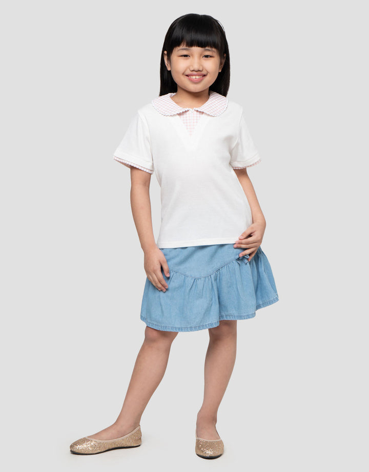 Little M 2In1 Kerah Kotak Kaos Anak Perempuan