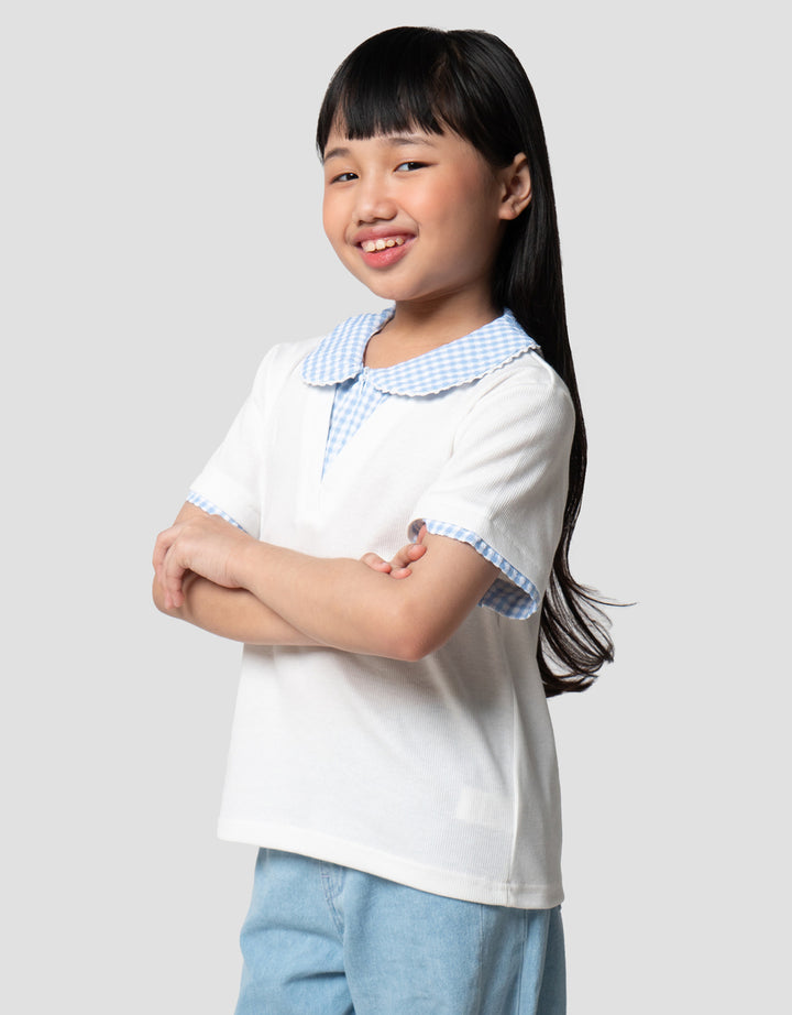 Little M 2In1 Kerah Kotak Kaos Anak Perempuan