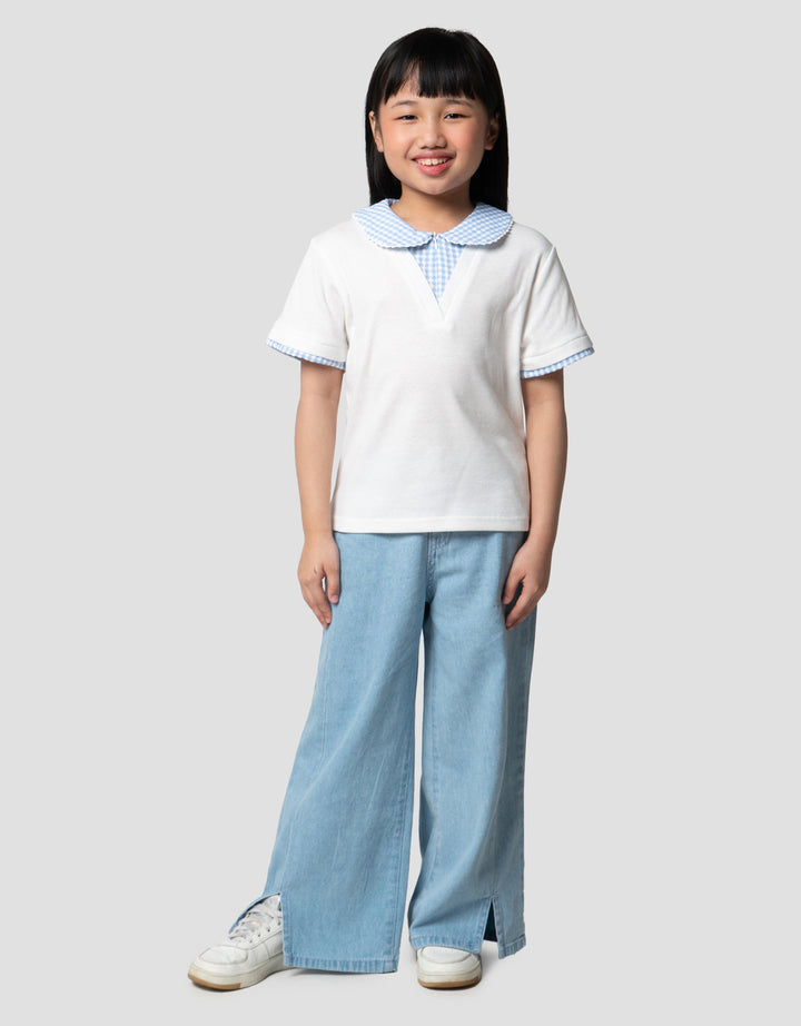 Little M 2In1 Kerah Kotak Kaos Anak Perempuan