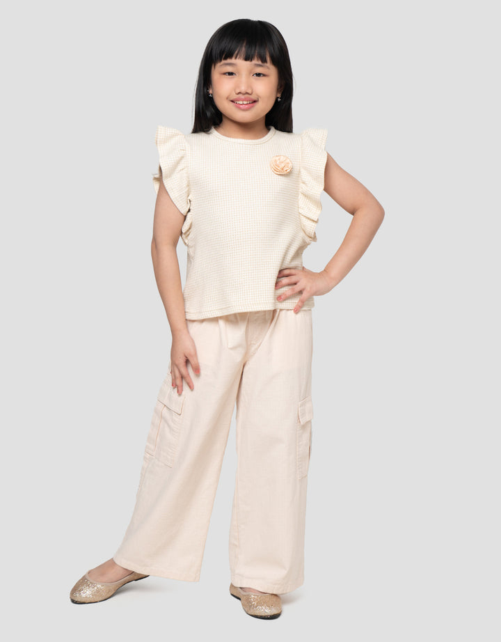 Little M Print Waffle Lurex Kaos Anak Perempuan