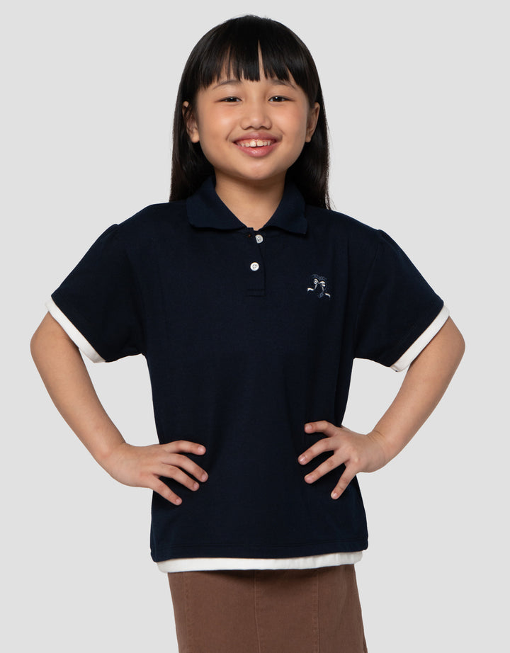Little M 2In1 Neck Kaos Polo Anak Perempuan