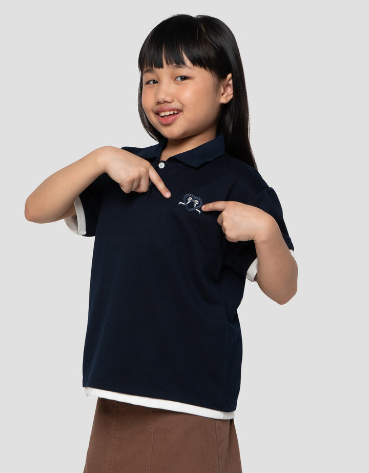 Little M 2In1 Neck Kaos Polo Anak Perempuan