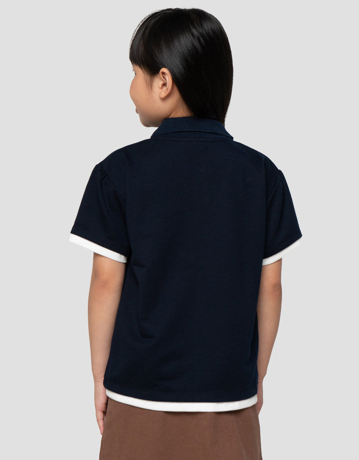 Little M 2In1 Neck Kaos Polo Anak Perempuan