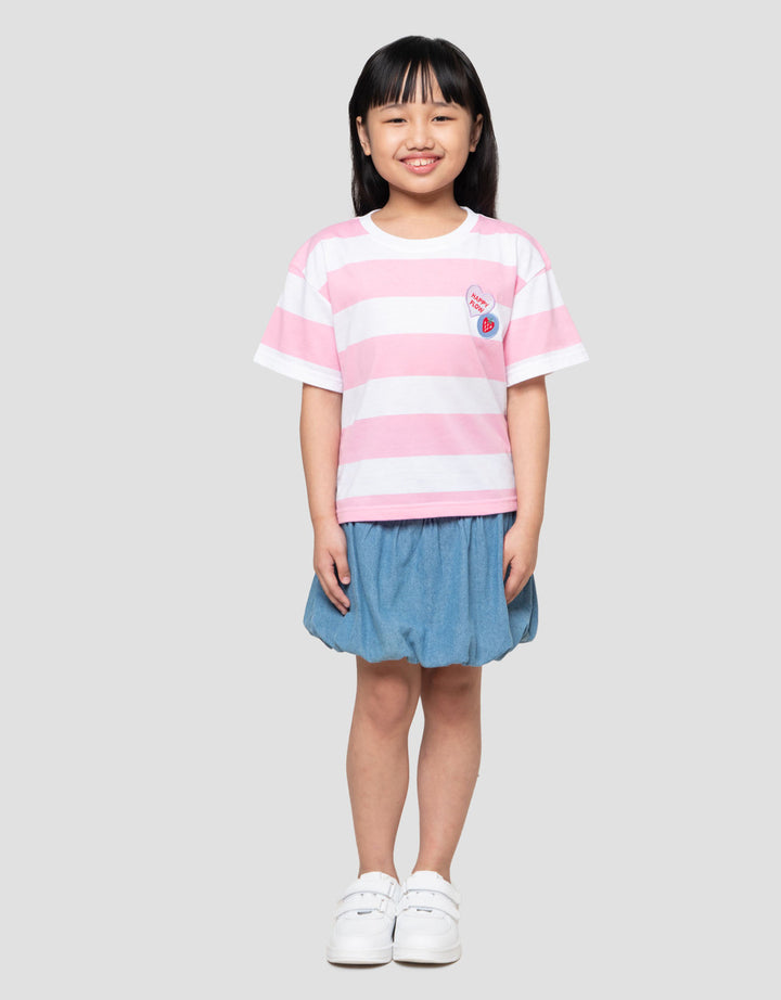 Little M Yarndye With Patch Kaos Anak Perempuan