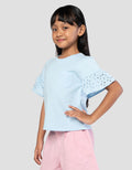 Little M Print Kantong With Woven Kaos Anak Perempuan