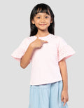 Little M Print Kantong With Woven Kaos Anak Perempuan