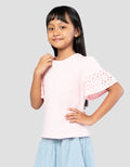 Little M Print Kantong With Woven Kaos Anak Perempuan