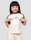 Little M Print Rib Raglan Look Love Kaos Anak Perempuan