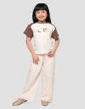 Little M Print Rib Raglan Look Love Kaos Anak Perempuan