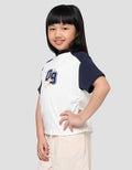Little M Print Rib Raglan Look Kaos Anak Perempuan
