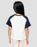 Little M Print Rib Raglan Look Kaos Anak Perempuan