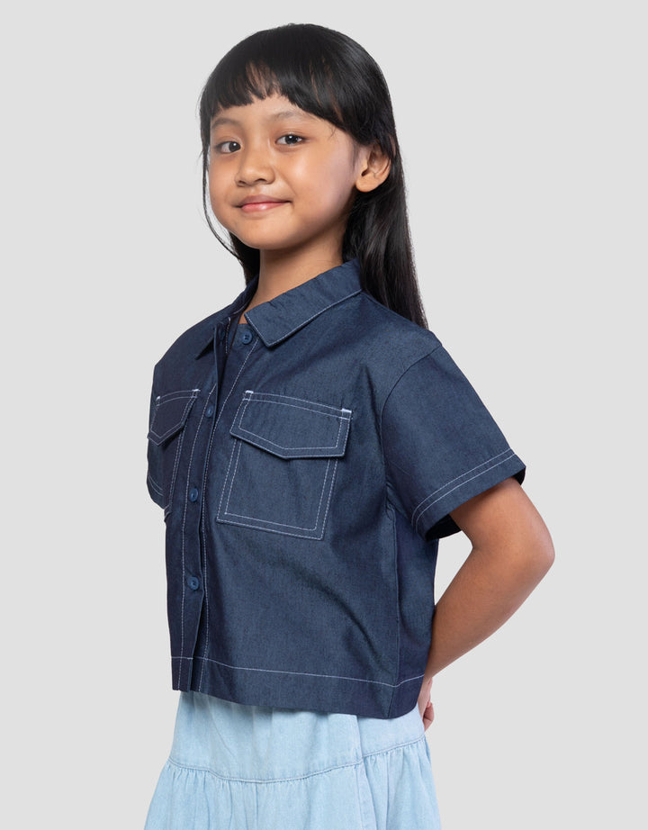 Little M Denim Look Blouse Anak Perempuan