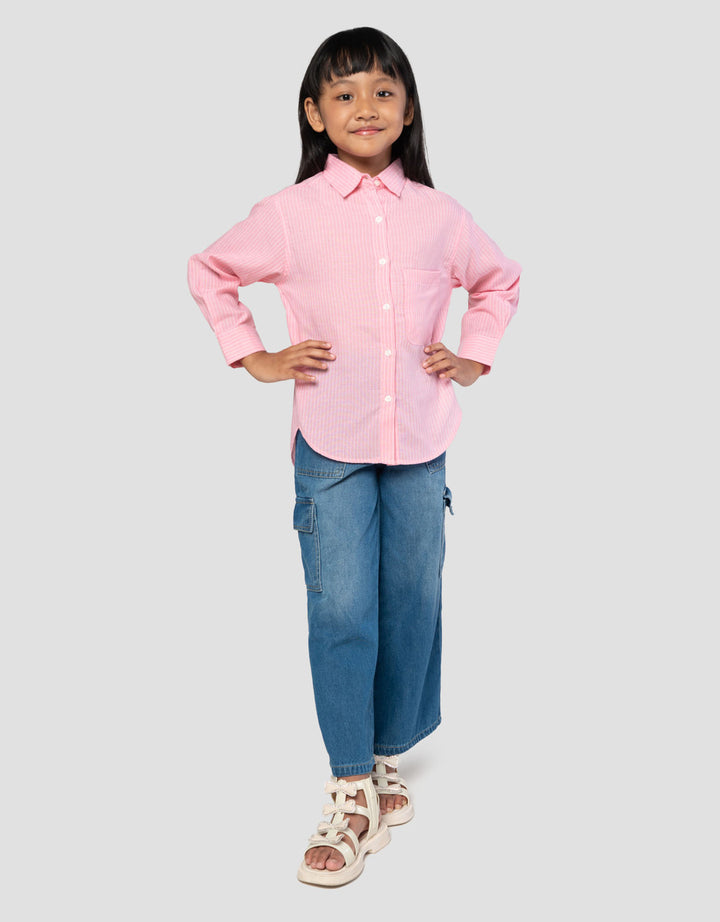 Little M Stripe Blouse Anak Perempuan