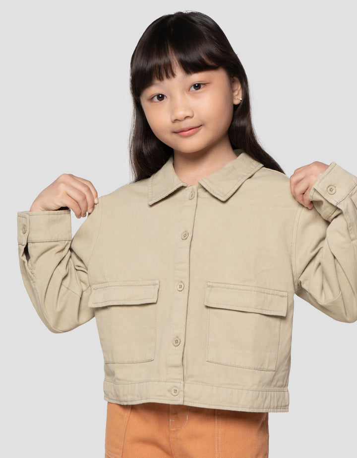 Little M Pocket Twill Jaket Anak Perempuan