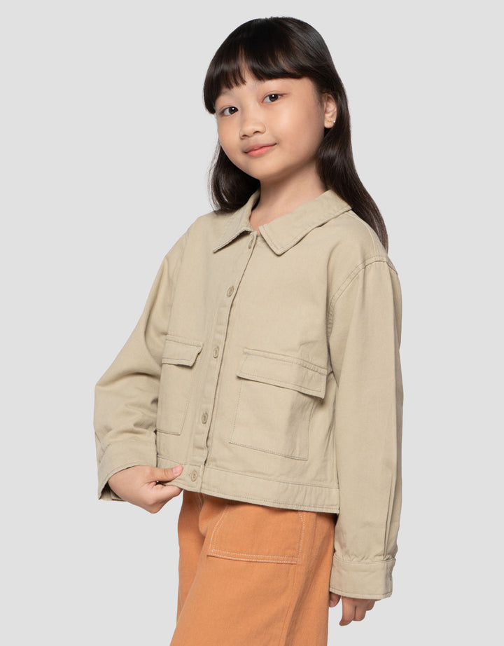 Little M Pocket Twill Jaket Anak Perempuan