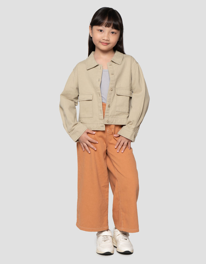Little M Pocket Twill Jaket Anak Perempuan