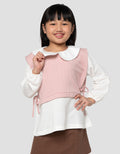 Little M Kombi Salur Tekstur 1 Sweater Anak Perempuan