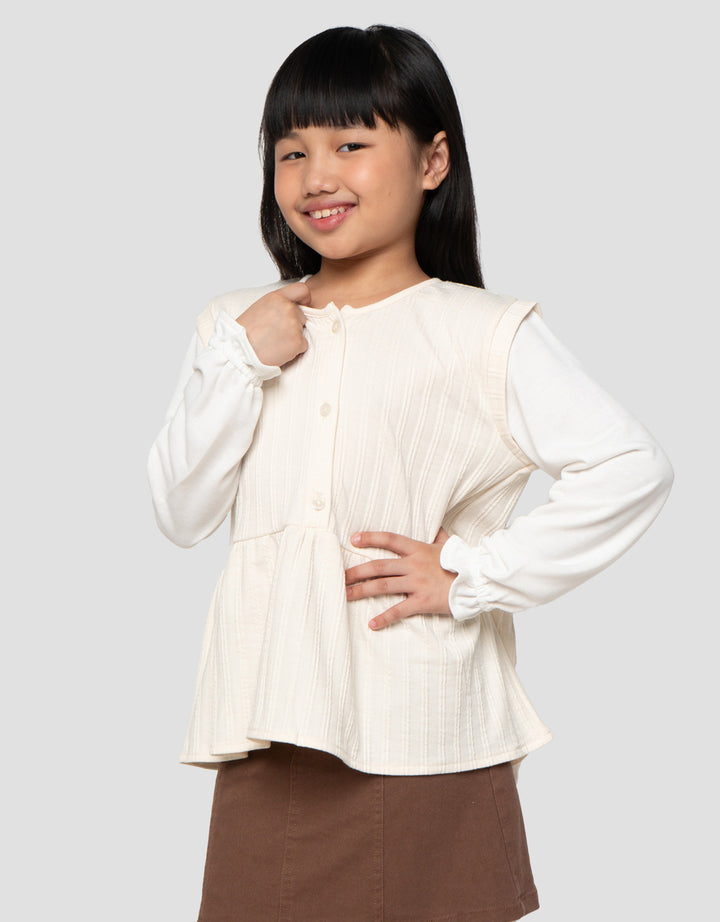 Little M Kombi Salur Tekstur 2 Sweater Anak Perempuan