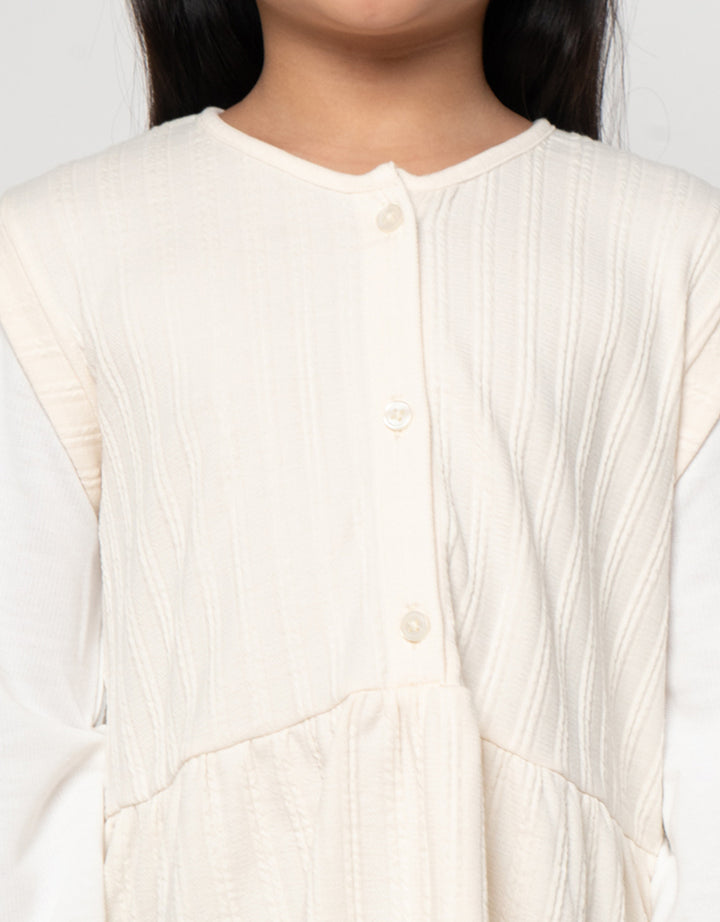 Little M Kombi Salur Tekstur 2 Sweater Anak Perempuan