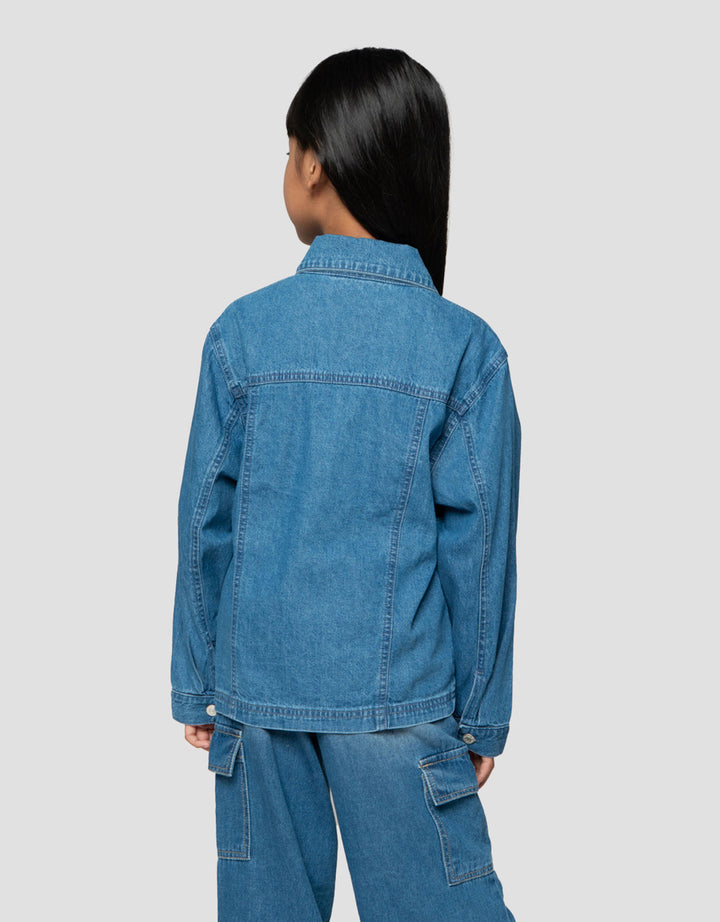 Little M With Pocket Jaket Denim Anak Perempuan