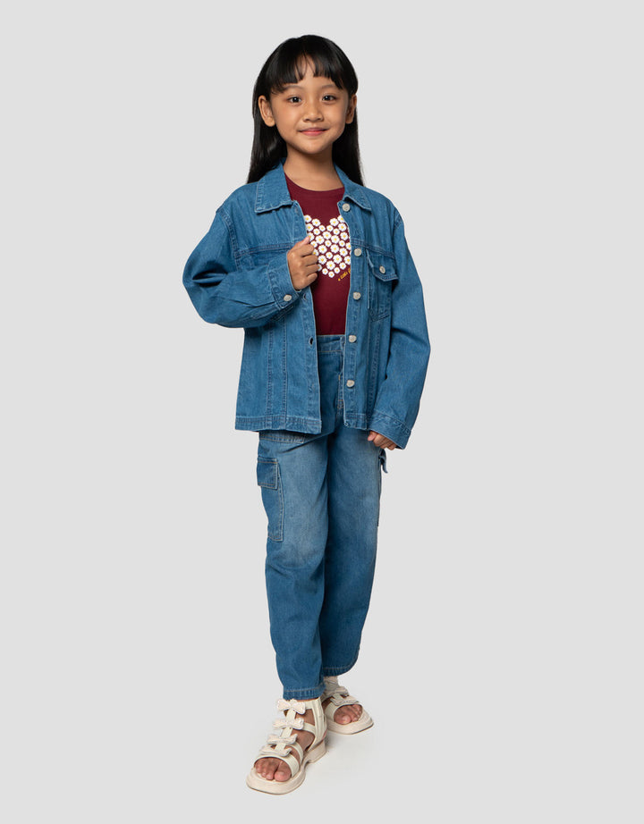 Little M With Pocket Jaket Denim Anak Perempuan