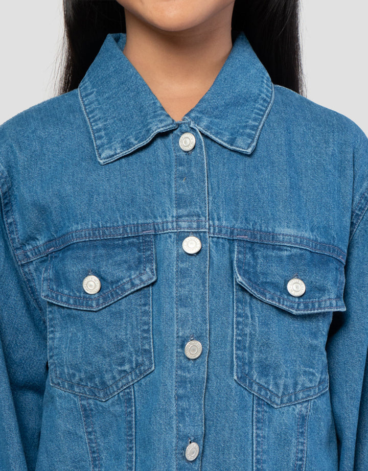 Little M With Pocket Jaket Denim Anak Perempuan