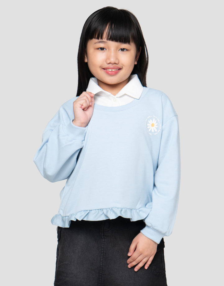 Little M Hoodie Flower Loves Me Not Sweater Anak Perempuan