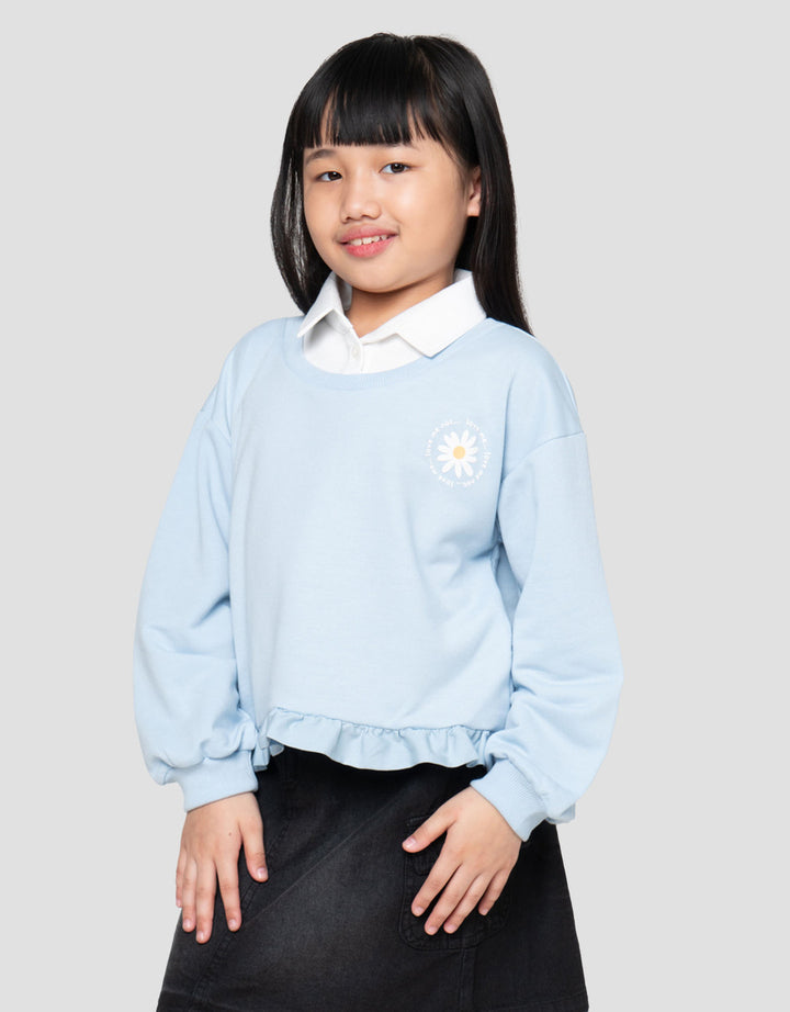 Little M Hoodie Flower Loves Me Not Sweater Anak Perempuan