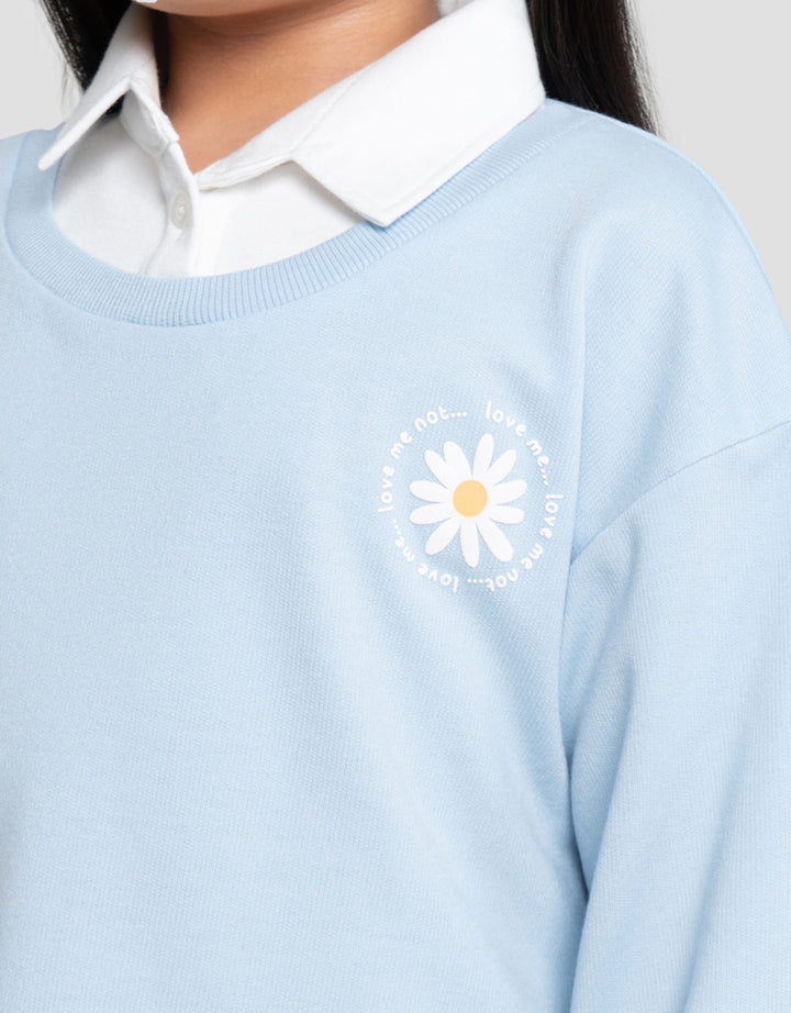 Little M Hoodie Flower Loves Me Not Sweater Anak Perempuan