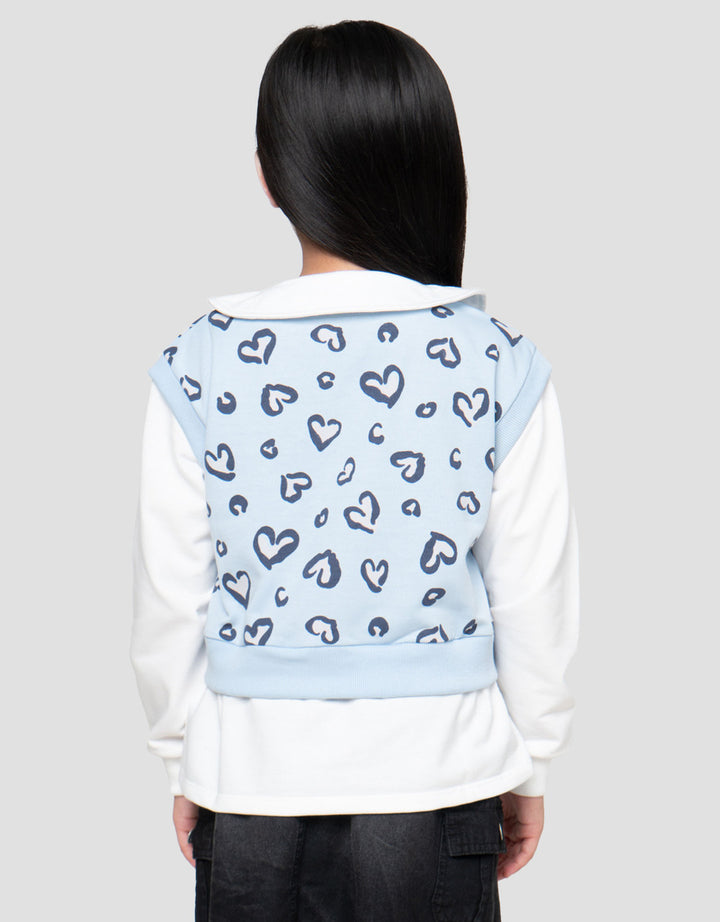 Little M 2In1 Loves Aop Print Sweater Anak Perempuan