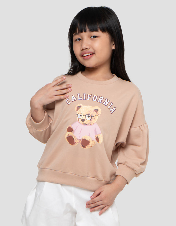 Little M California Bear Sweater Anak Perempuan